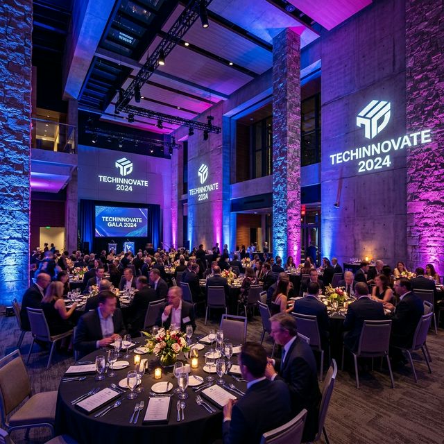 Diseño de iluminación arquitectónica en gala corporativa Bogotá
