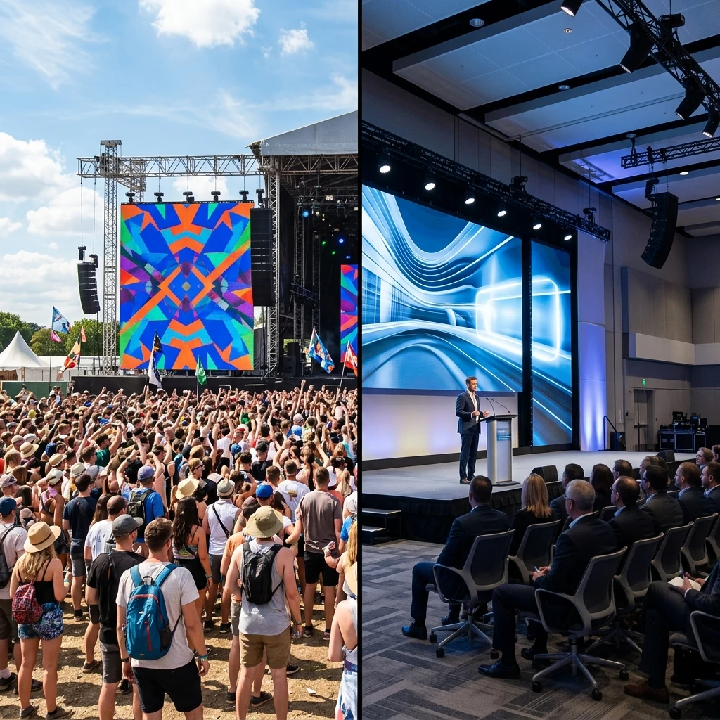 Pantalla LED indoor vs outdoor: ¿cuál elegir para tu evento?
