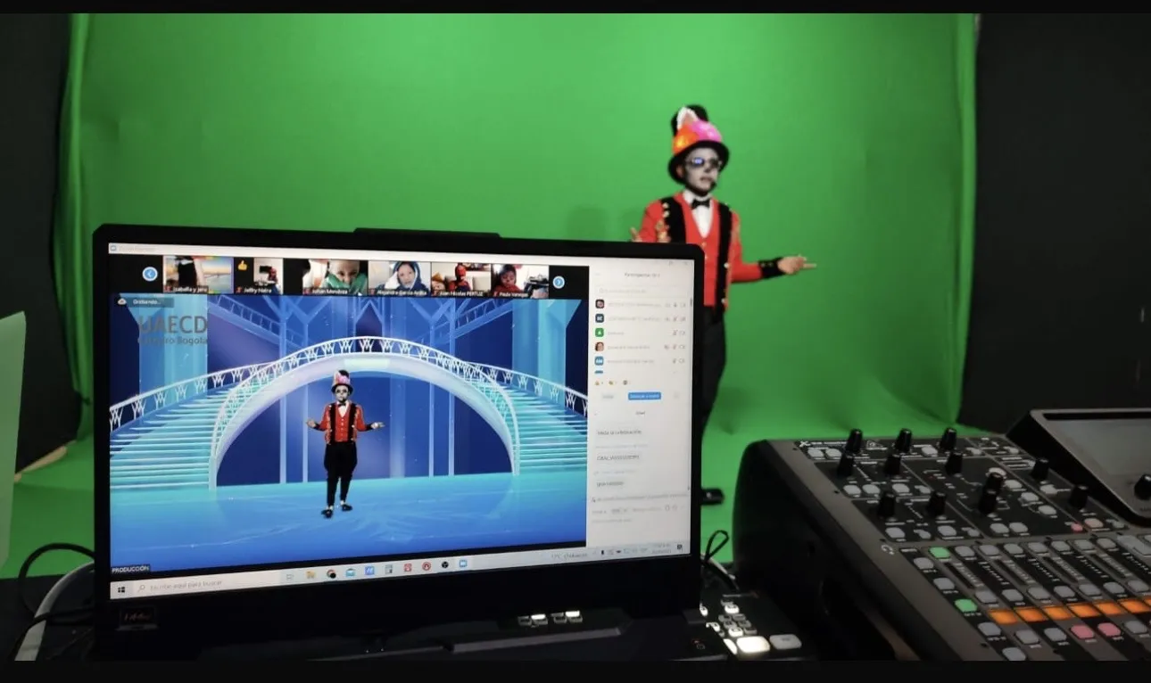 Estudio de croma verde para la producción de un evento virtual con streaming en Bogotá