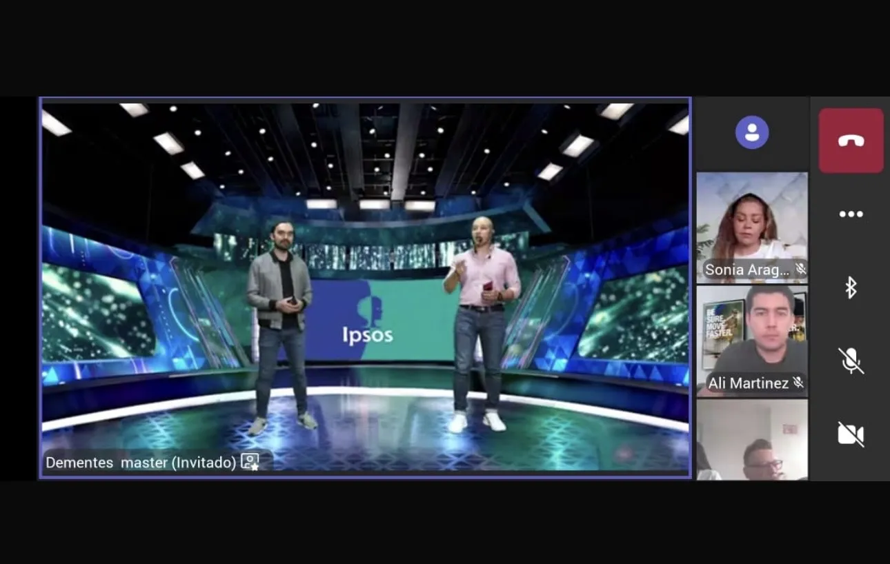 Producción de evento virtual corporativo para Ipsos con estudio virtual y streaming en Bogotá