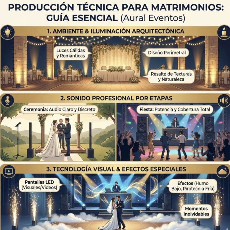 Producción técnica, sonido e iluminación para matrimonios en Bogotá por Aural Eventos